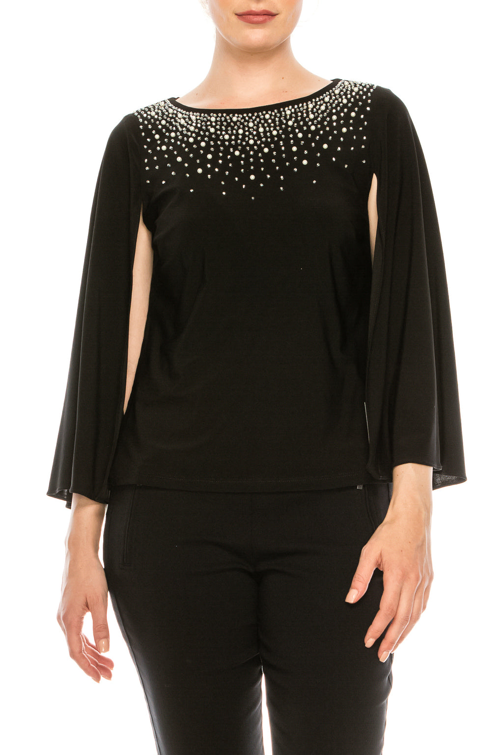 Alex Evenings Embellished 3/4 Split Sleeve Blouse (Additional Colors)