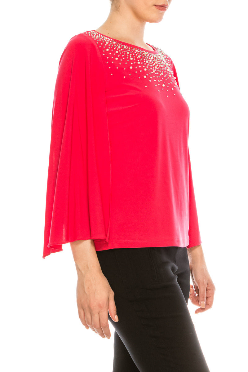 Alex Evenings Embellished 3/4 Split Sleeve Blouse (Additional Colors)