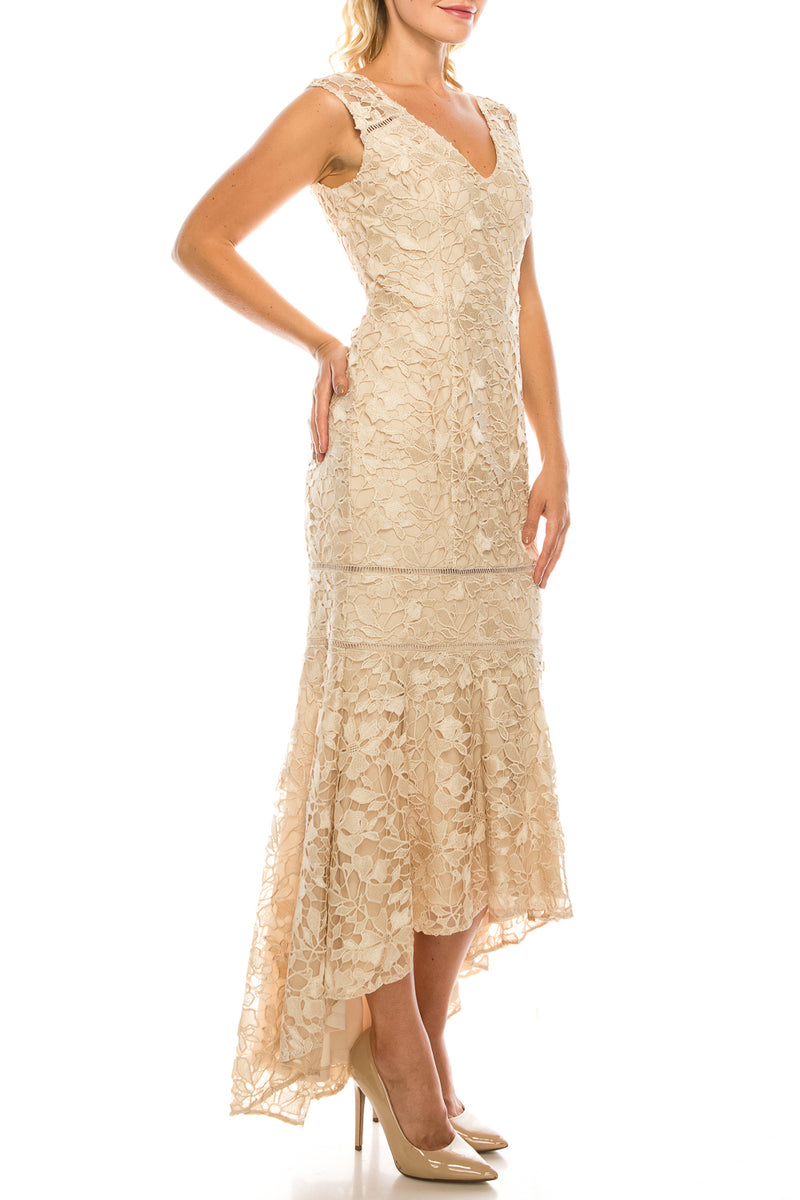 Adrianna Papell Lace Evening Dress with Mermaid Skirt