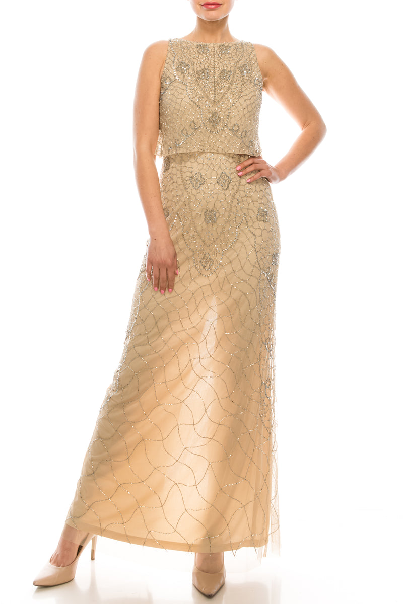 Aidan Mattox Beaded Evening Gown (Additional Colors)