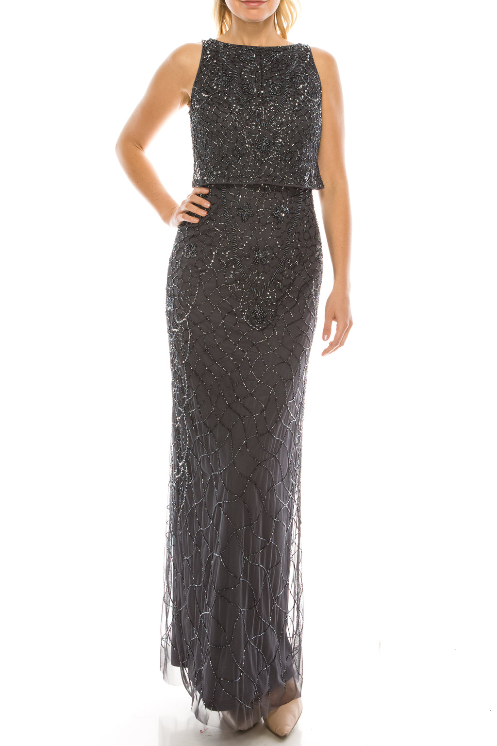 Aidan Mattox Beaded Evening Gown (Additional Colors)