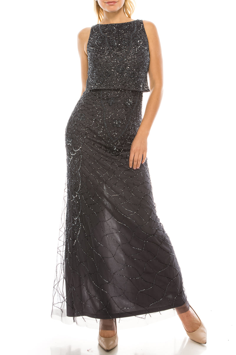 Aidan Mattox Beaded Evening Gown (Additional Colors)
