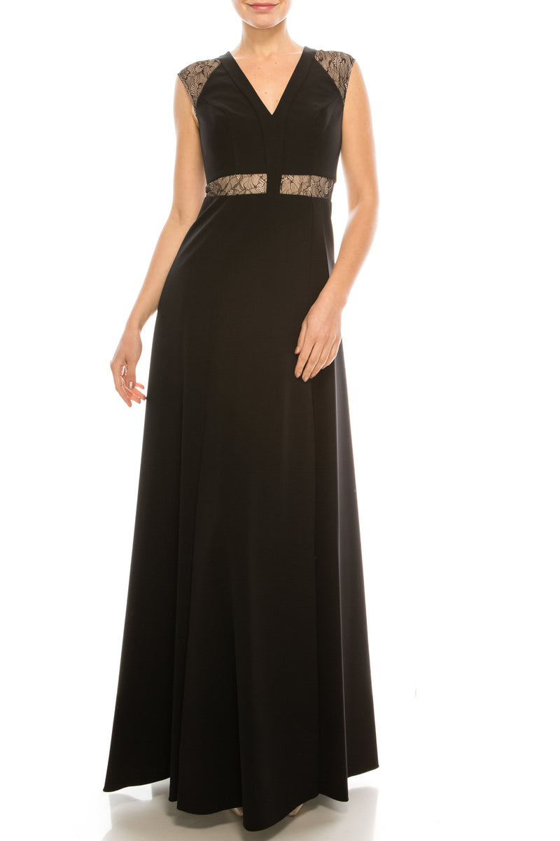 Aidan Mattox Sleeveless A-Line Gown with High Slit (Additional Colors)