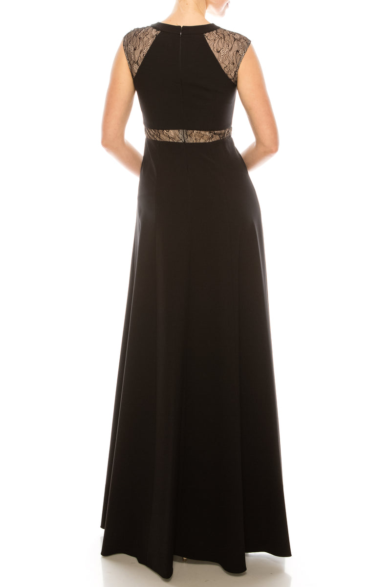 Aidan Mattox Sleeveless A-Line Gown with High Slit (Additional Colors)