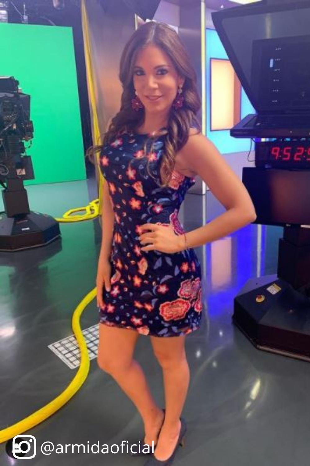 Aidan Mattox Navy and Hot Pink Embroidered Dress