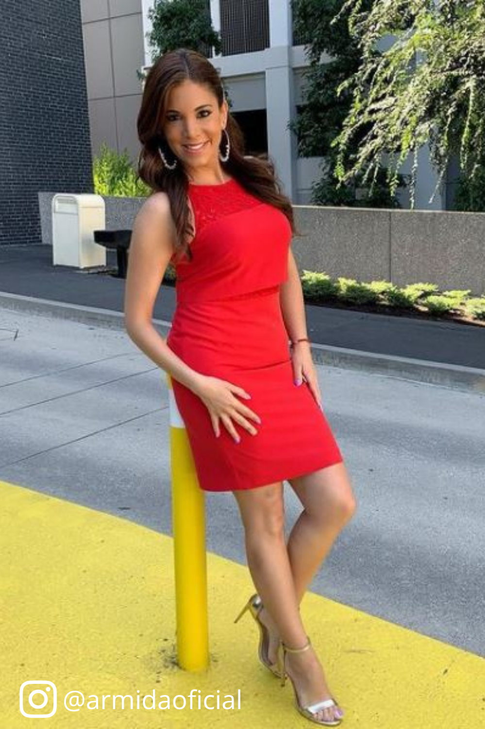 Aidan Mattox Red Faux Two Piece Cocktail Dress