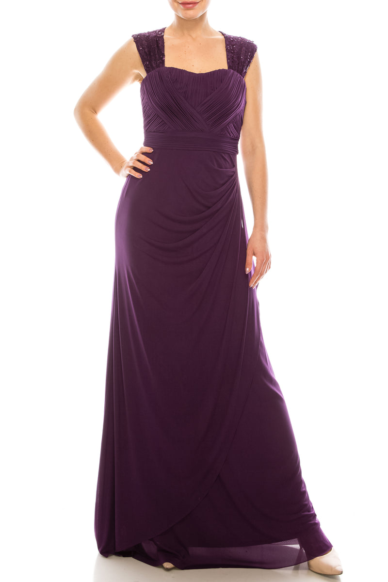 Decode Plum Thick Strap Empire Waist Gown