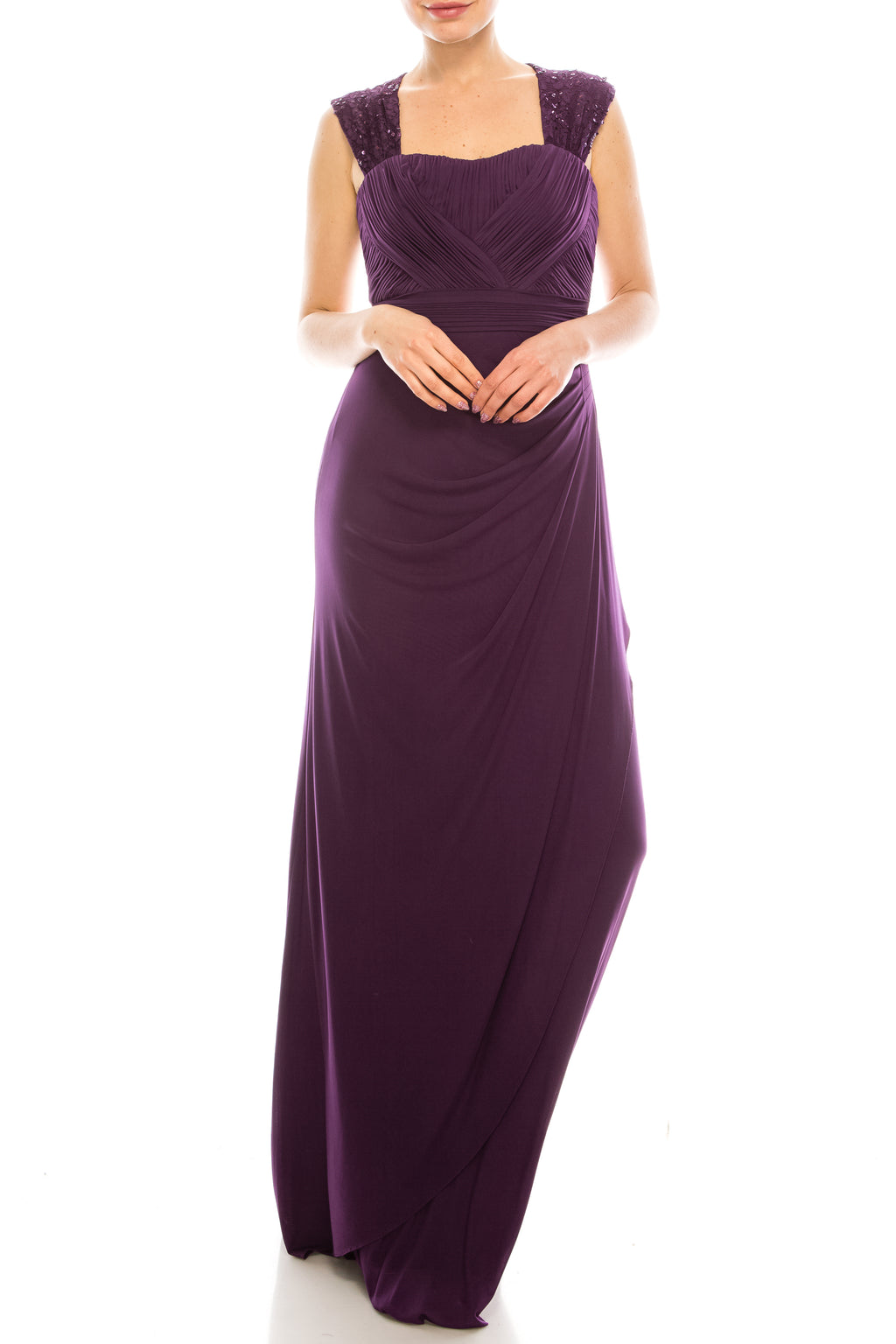 Decode Plum Thick Strap Empire Waist Gown
