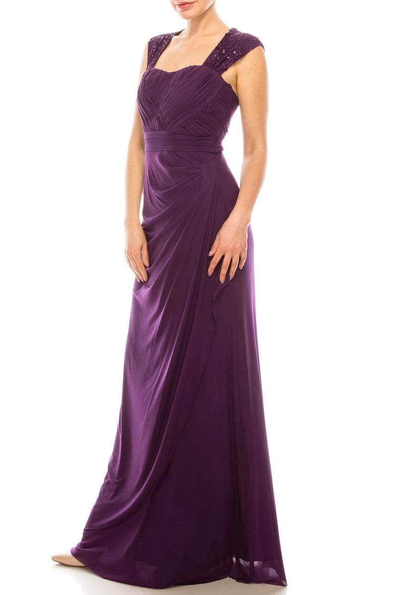 Decode Plum Thick Strap Empire Waist Gown