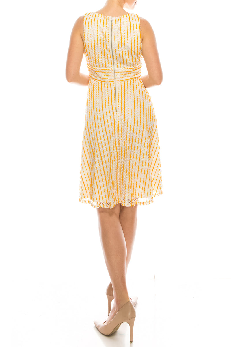Gabby Skye Ivory Yellow Sleeveless Day Dress