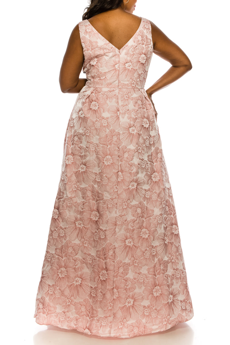 Ignite Evenings Pink and Black Sleeveless Gown
