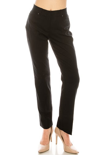 London Times Black 5 Pocket Mid Rise Ankle Columinst Pants