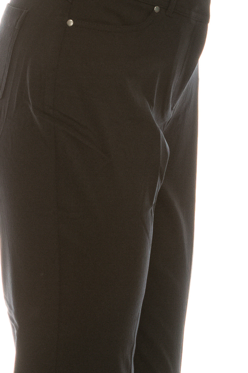 London Times Black 5 Pocket Mid Rise Ankle Columinst Pants