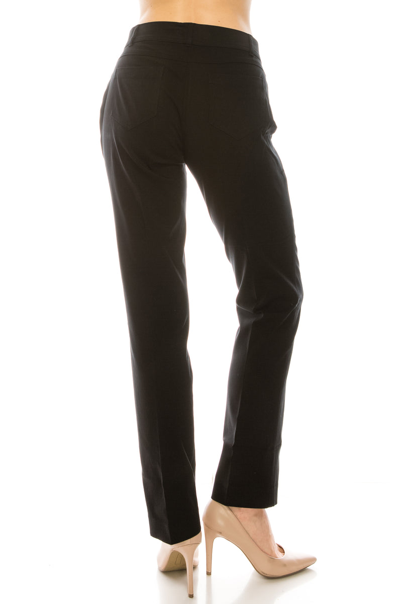 London Times Black 5 Pocket Mid Rise Ankle Columinst Pants