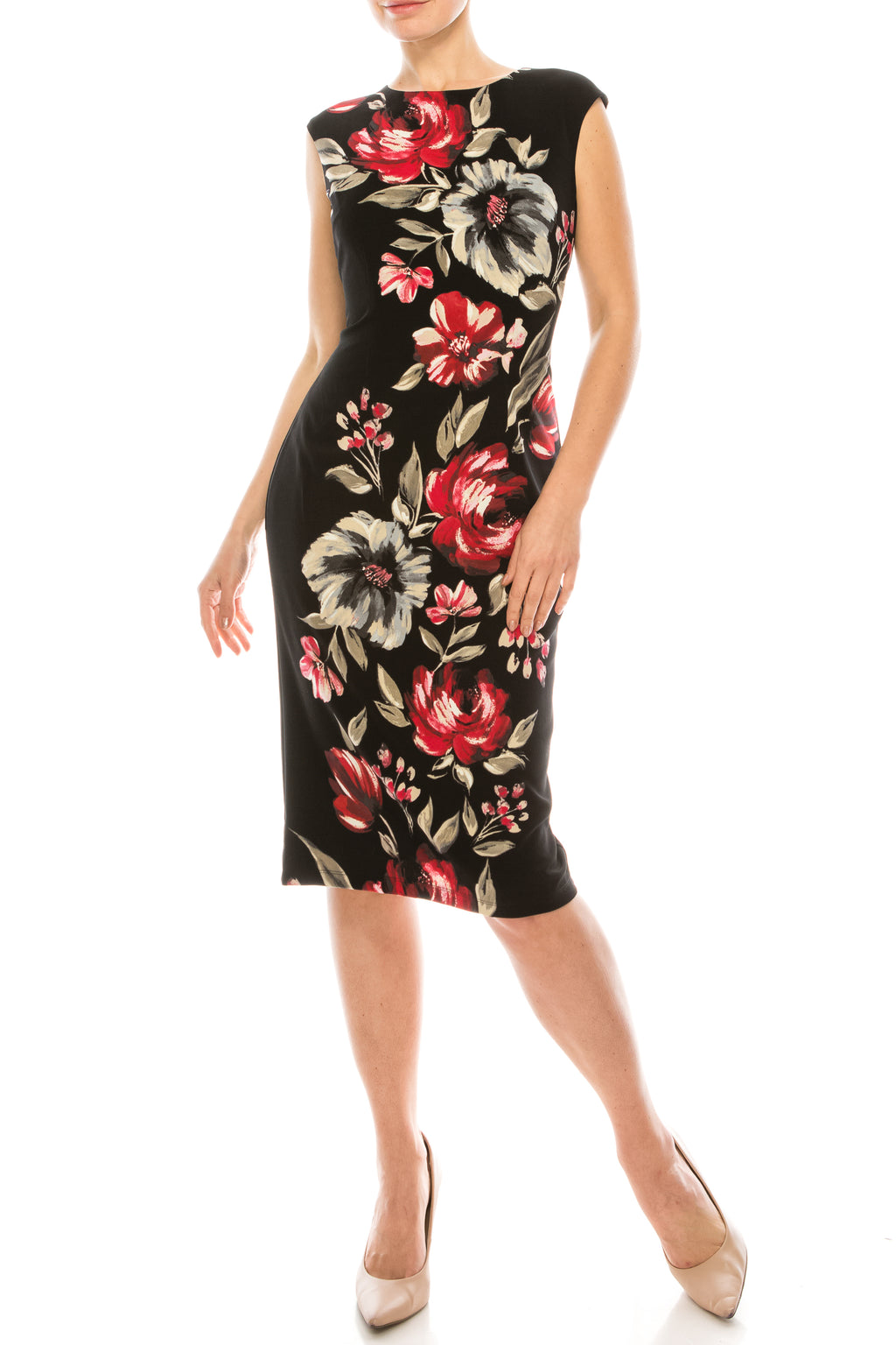 London Times Painted Floral Printed Sheath Dress (Additional Colors)