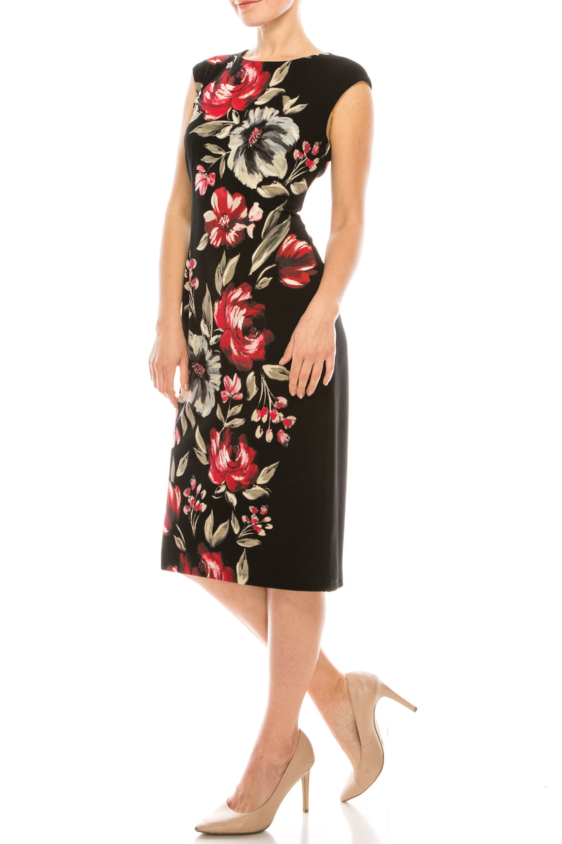 London Times Painted Floral Printed Sheath Dress (Additional Colors)