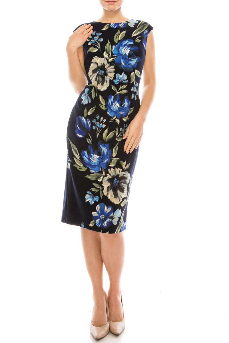 London Times Painted Floral Printed Sheath Dress (Additional Colors)