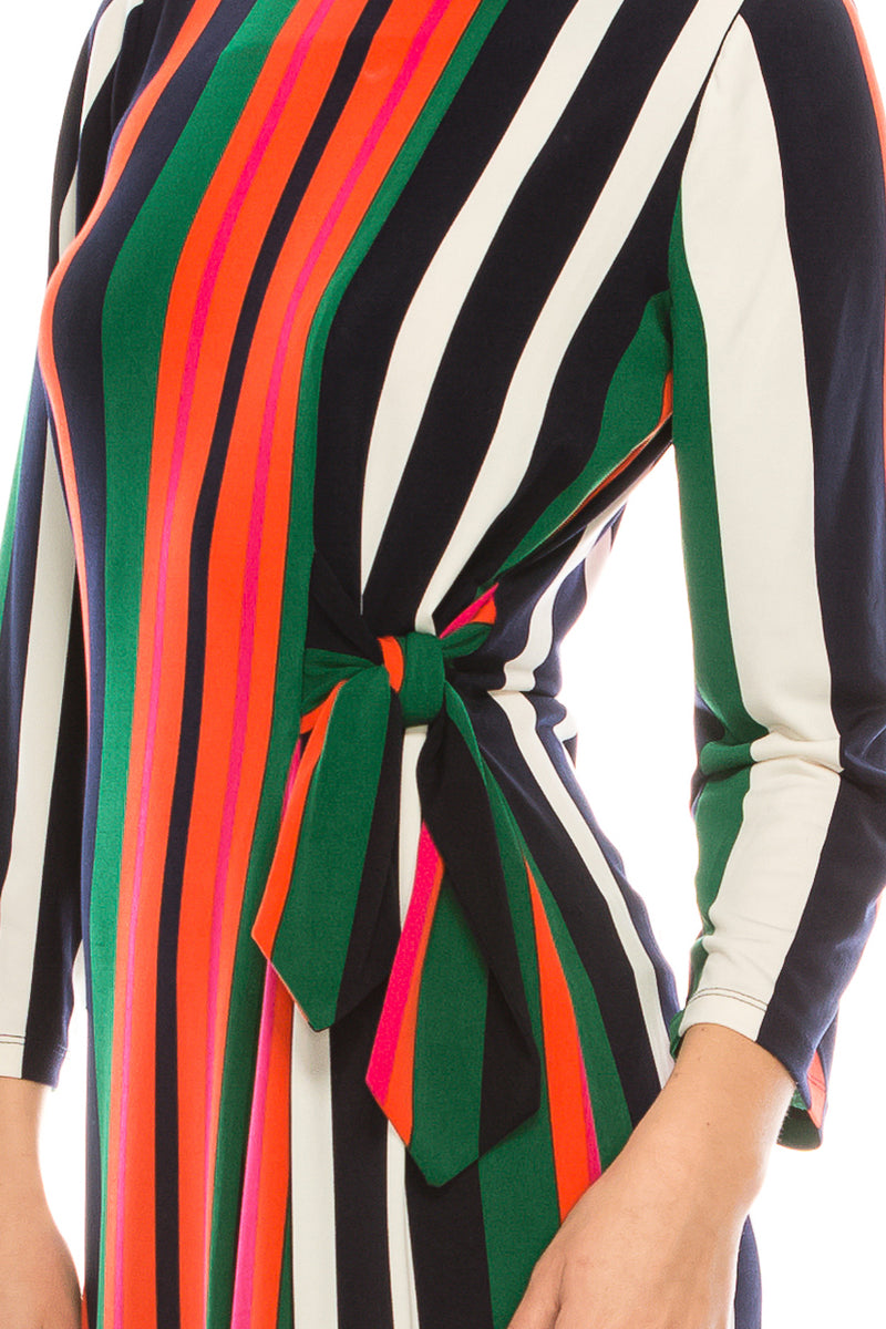London Times Vertically Striped Shift Dress (Additional Colors)