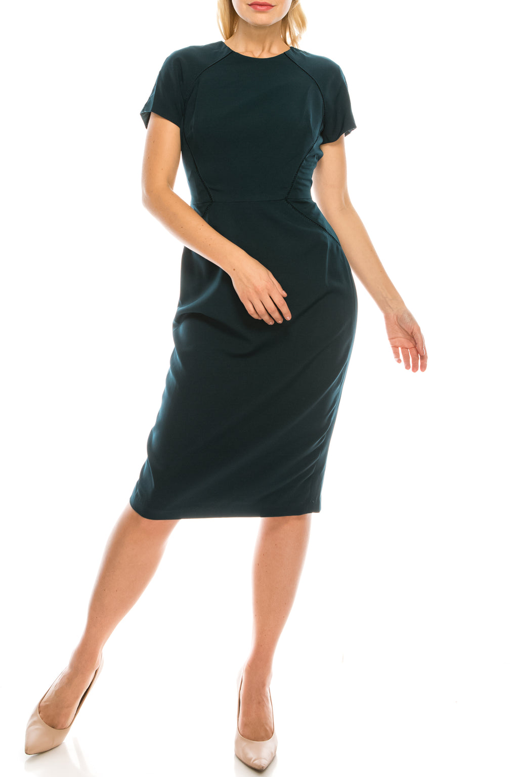 Maggy London Sheath Dress with Lace Trims
