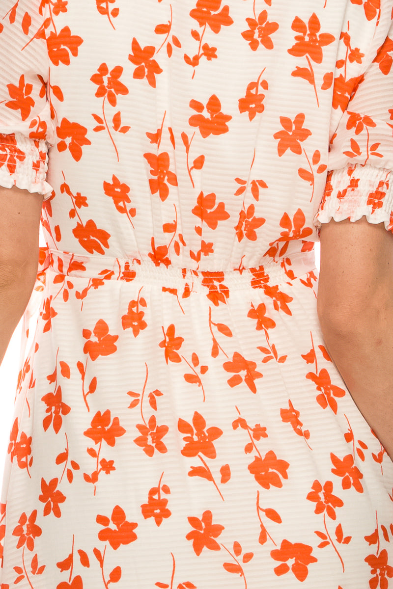 Maison Tara Floral Color Block Illusion Wrap Dress (Additional Colors)