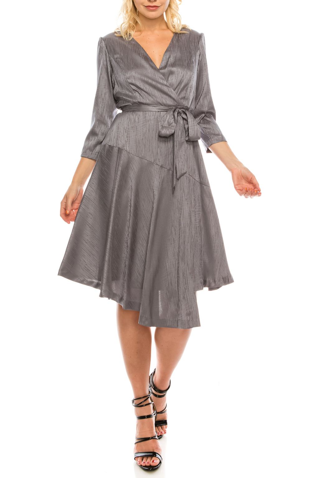 Maison Tara Twill Faux Wrap Dress
