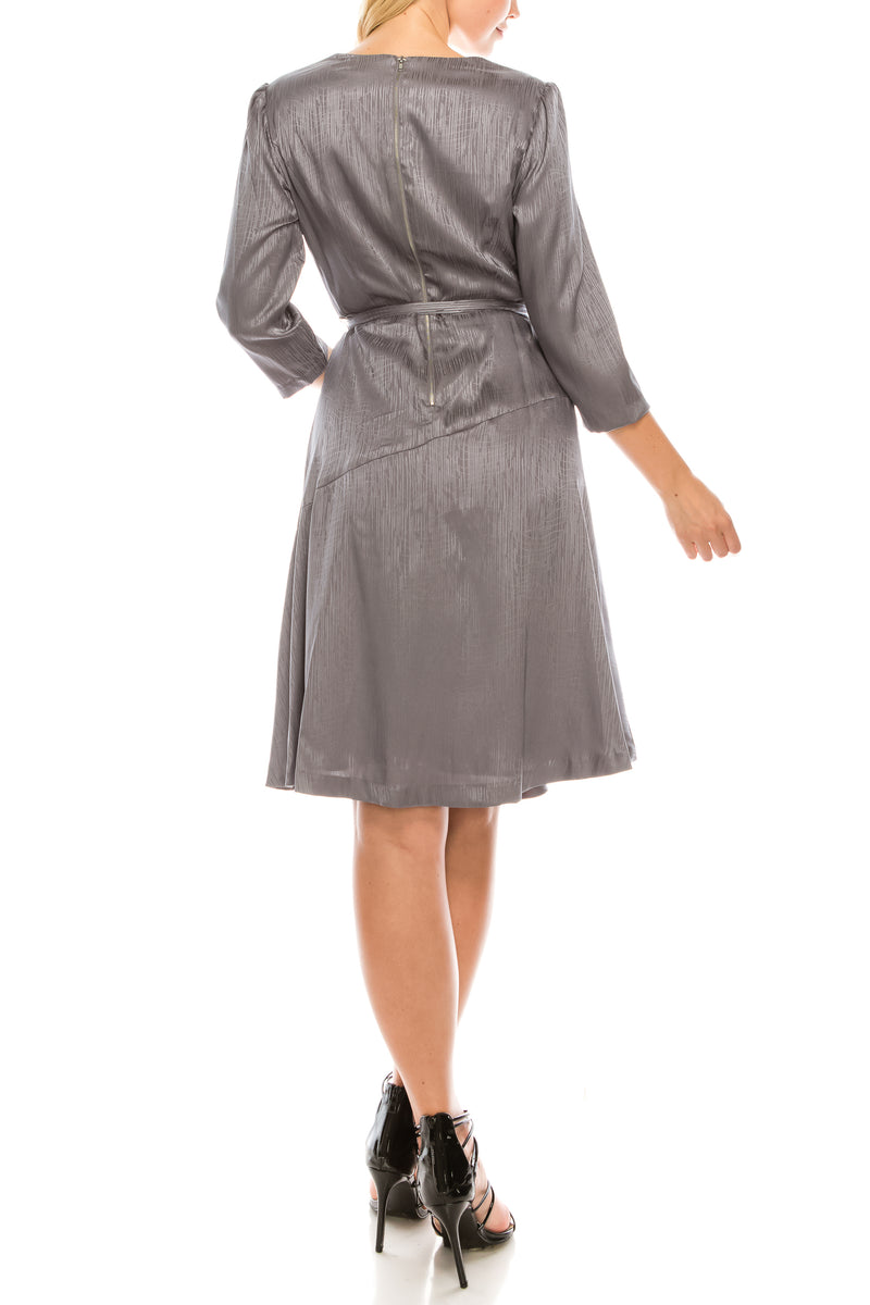 Maison Tara Twill Faux Wrap Dress