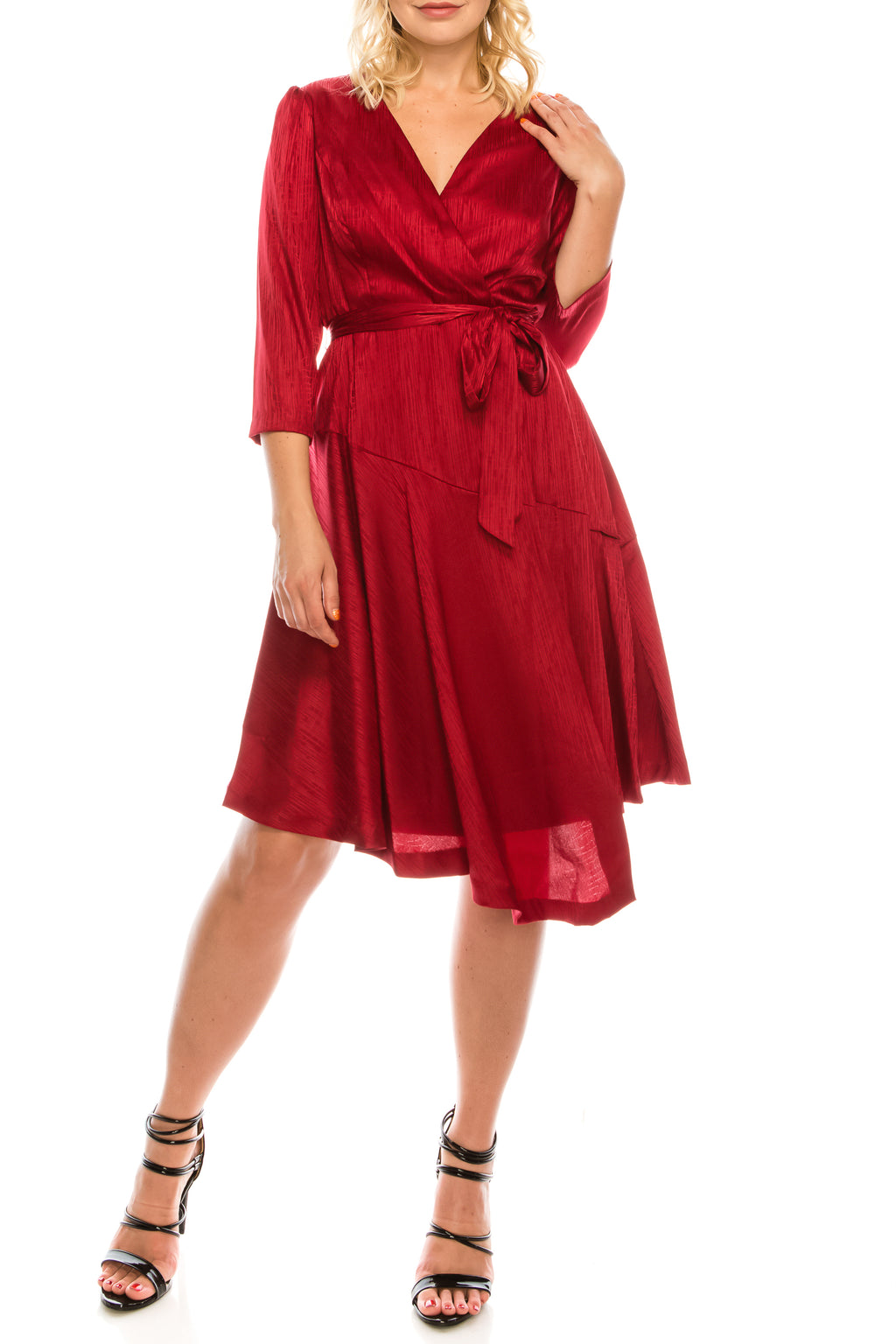 Maison Tara Twill Faux Wrap Dress