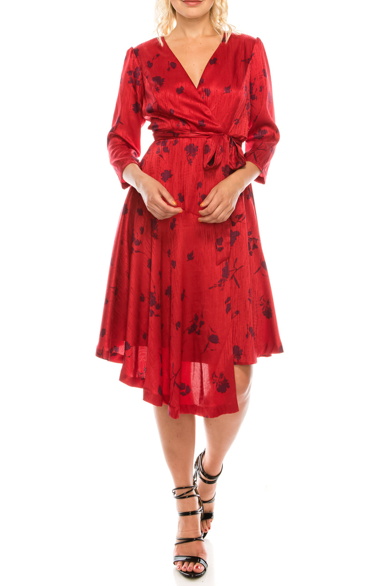 Maison Tara Twill Faux Wrap Dress