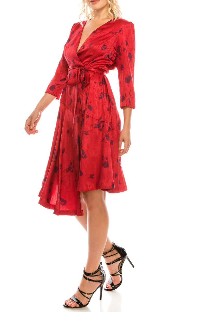 Maison Tara Twill Faux Wrap Dress