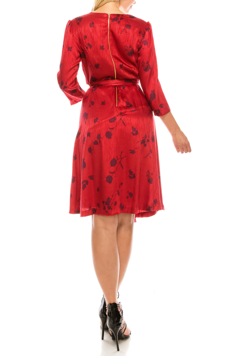 Maison Tara Twill Faux Wrap Dress