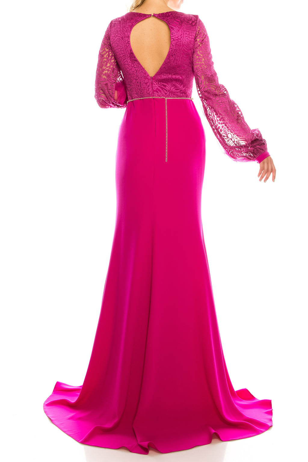 Odrella Rhinestoned & Embroidered Mesh Jacquard Evening Gown (Additional Colors)