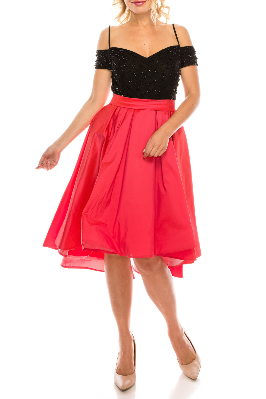 Odrella Teal Embellished Lace & Taffeta Party Dress (Additional Colors)