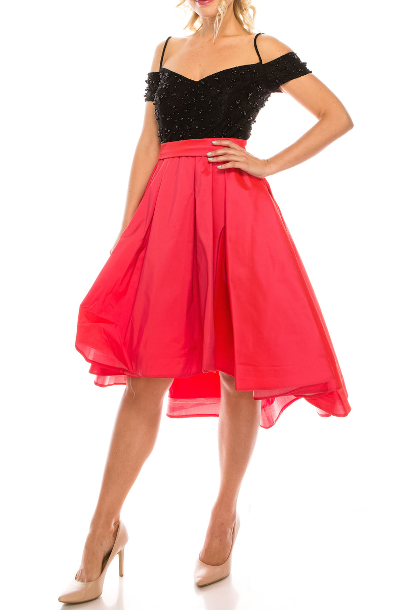 Odrella Teal Embellished Lace & Taffeta Party Dress (Additional Colors)