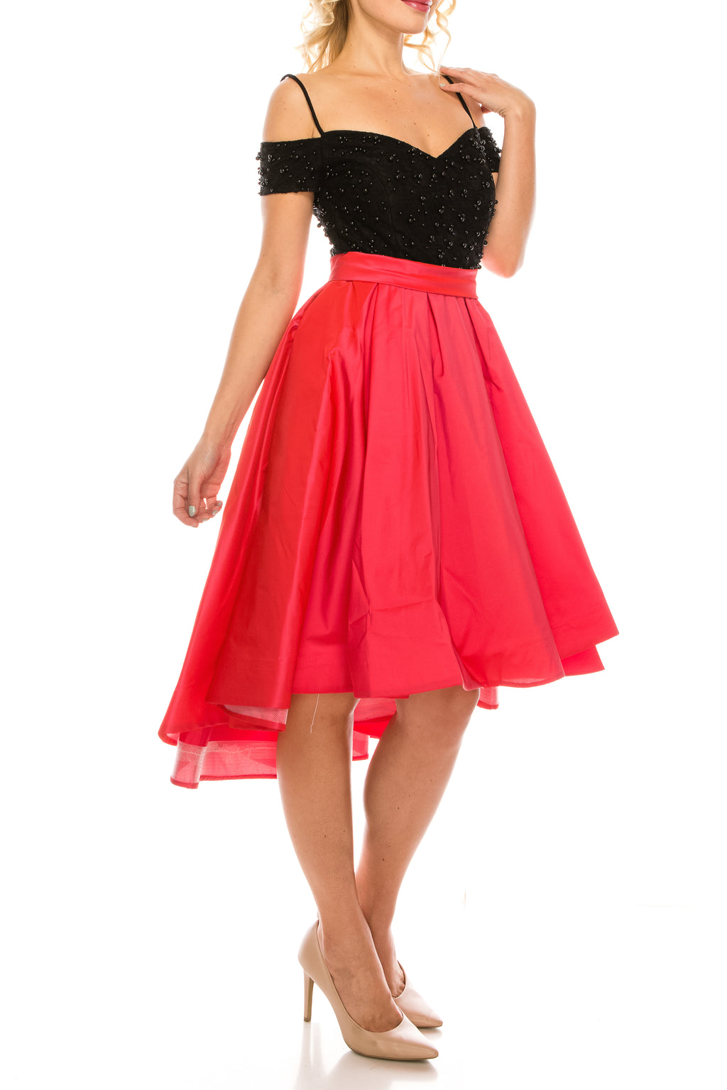 Odrella Teal Embellished Lace & Taffeta Party Dress (Additional Colors)
