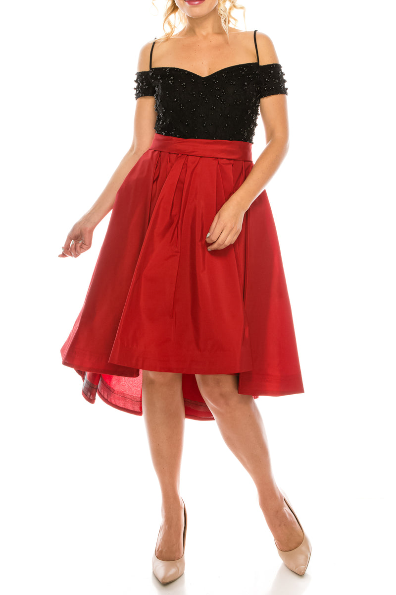 Odrella Teal Embellished Lace & Taffeta Party Dress (Additional Colors)