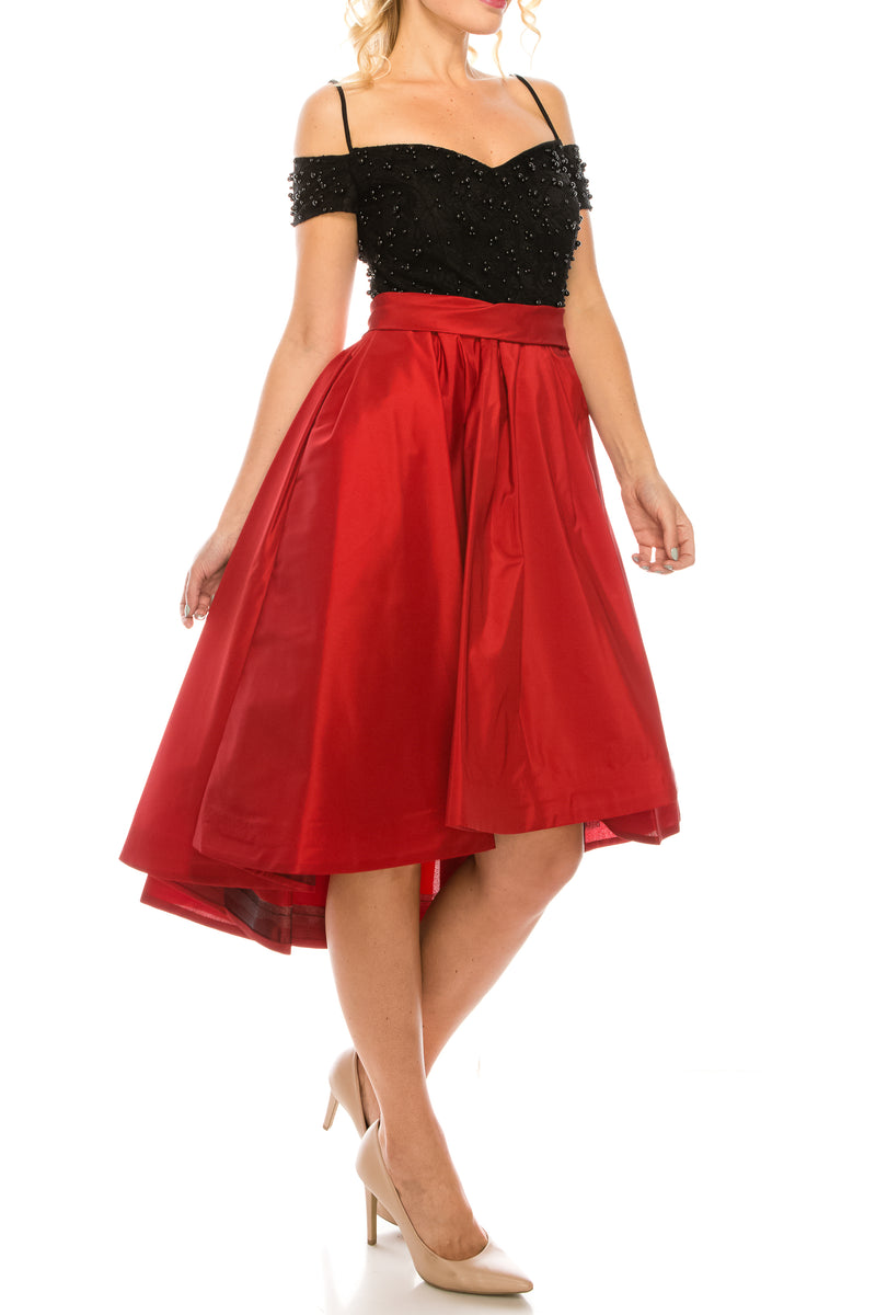 Odrella Teal Embellished Lace & Taffeta Party Dress (Additional Colors)