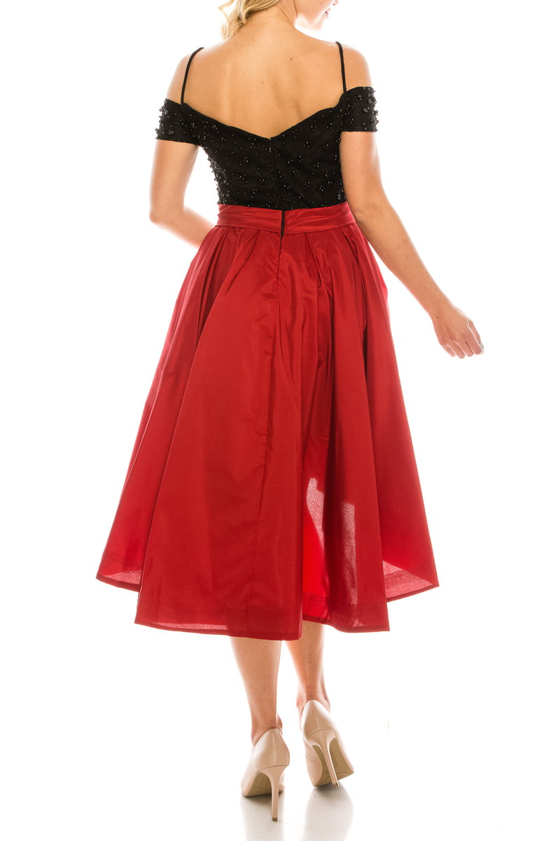 Odrella Teal Embellished Lace & Taffeta Party Dress (Additional Colors)