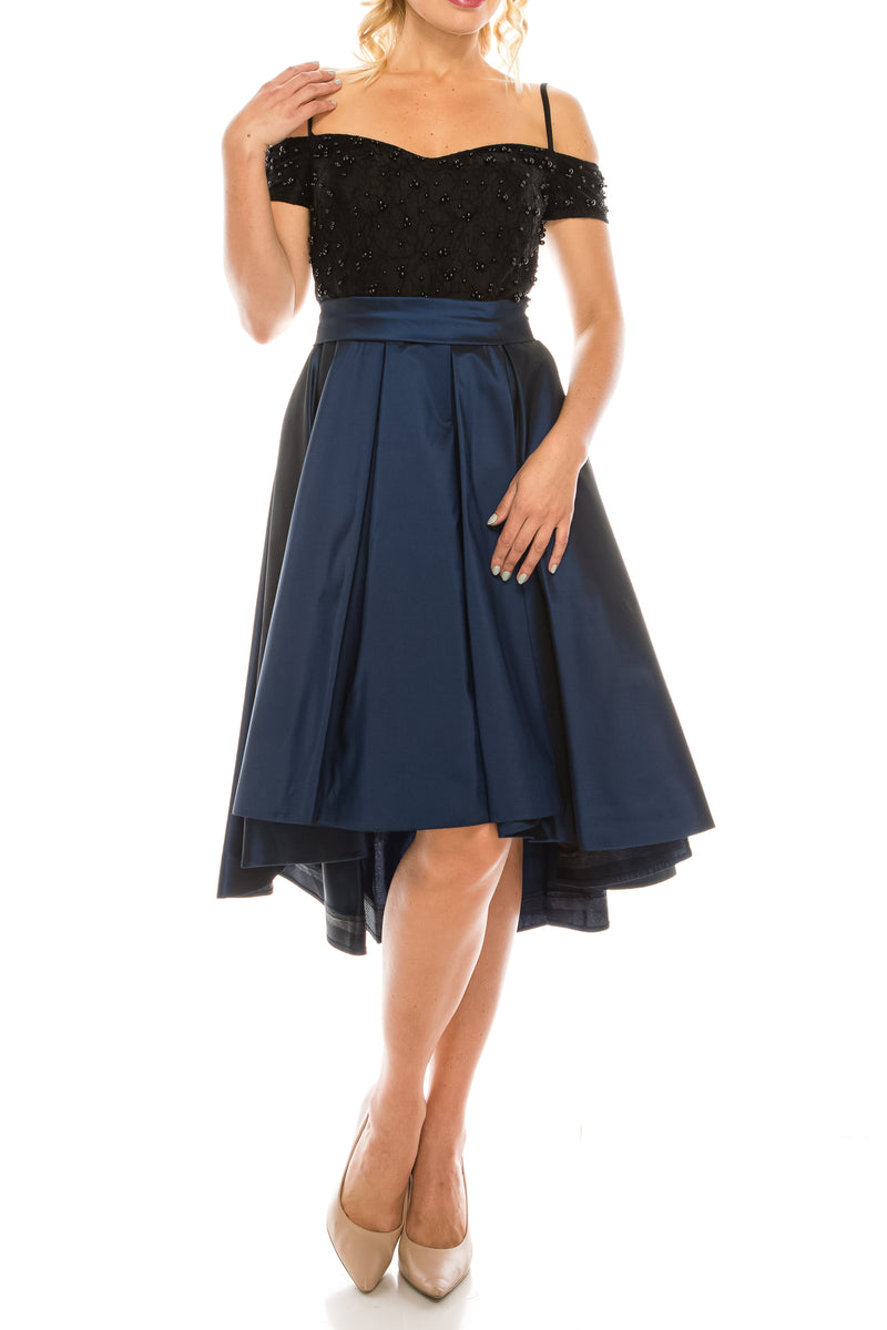 Odrella Teal Embellished Lace & Taffeta Party Dress (Additional Colors)