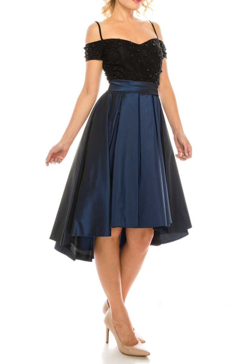 Odrella Teal Embellished Lace & Taffeta Party Dress (Additional Colors)