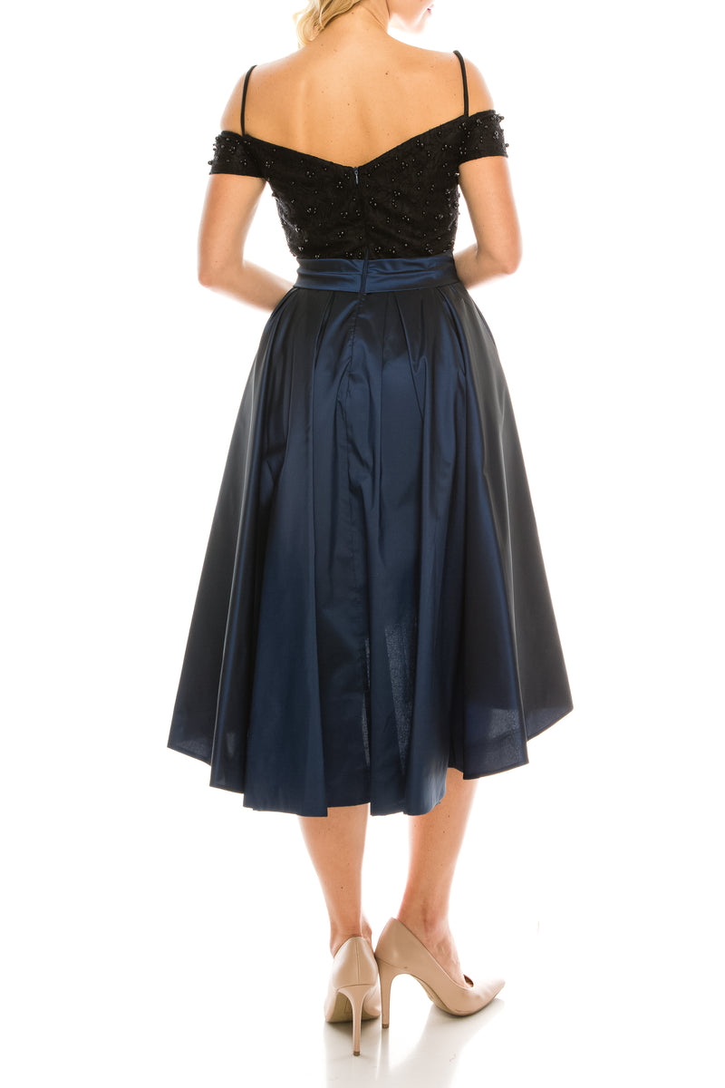 Odrella Teal Embellished Lace & Taffeta Party Dress (Additional Colors)