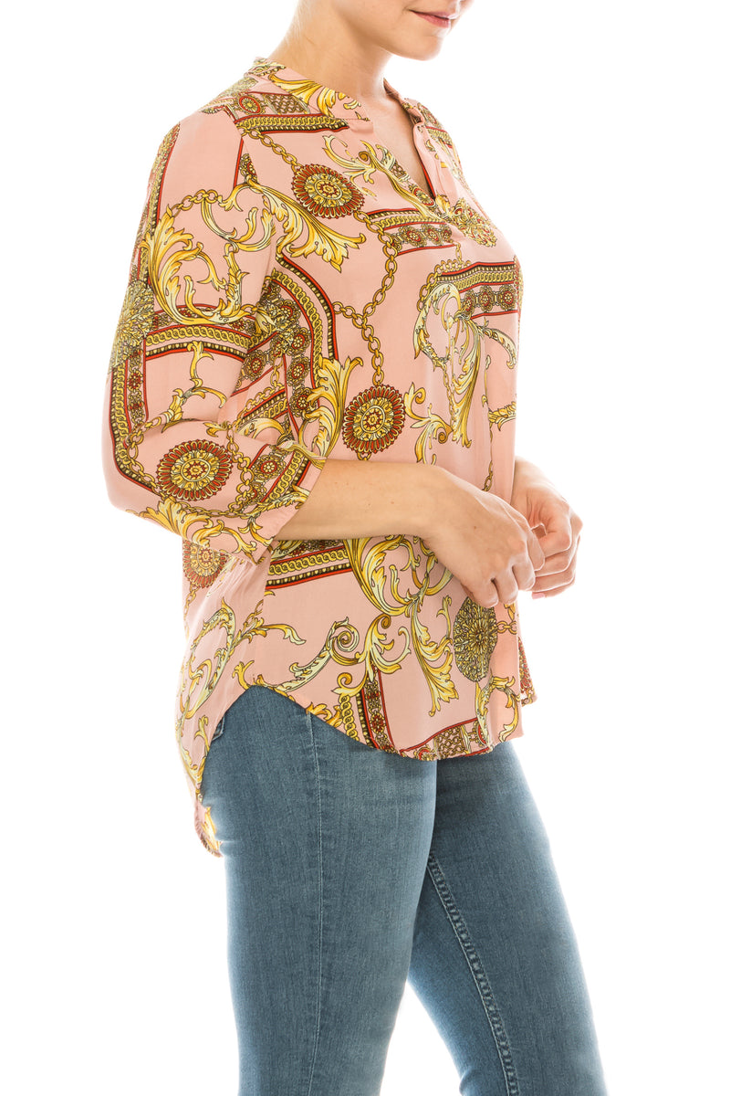 Profile Apparel Designer Inspired 3/4 Sleeve Relax Fit Top (Additional Colors)