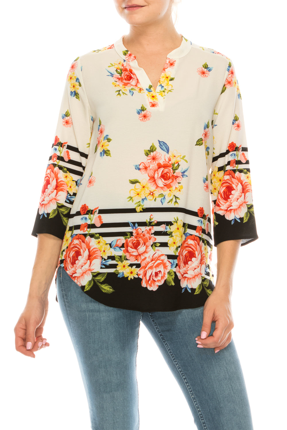 IVORY STRIPE FLORAL