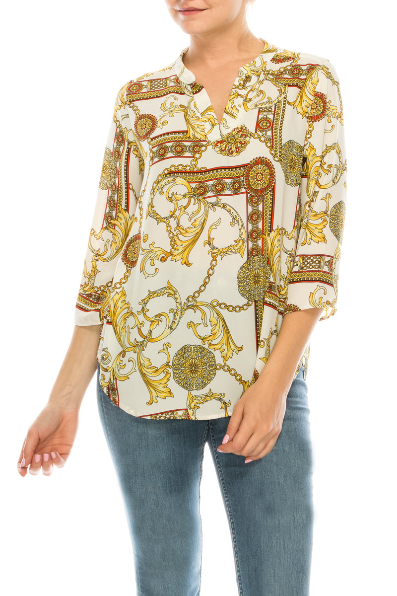 Profile Apparel Designer Inspired 3/4 Sleeve Relax Fit Top (Additional Colors)