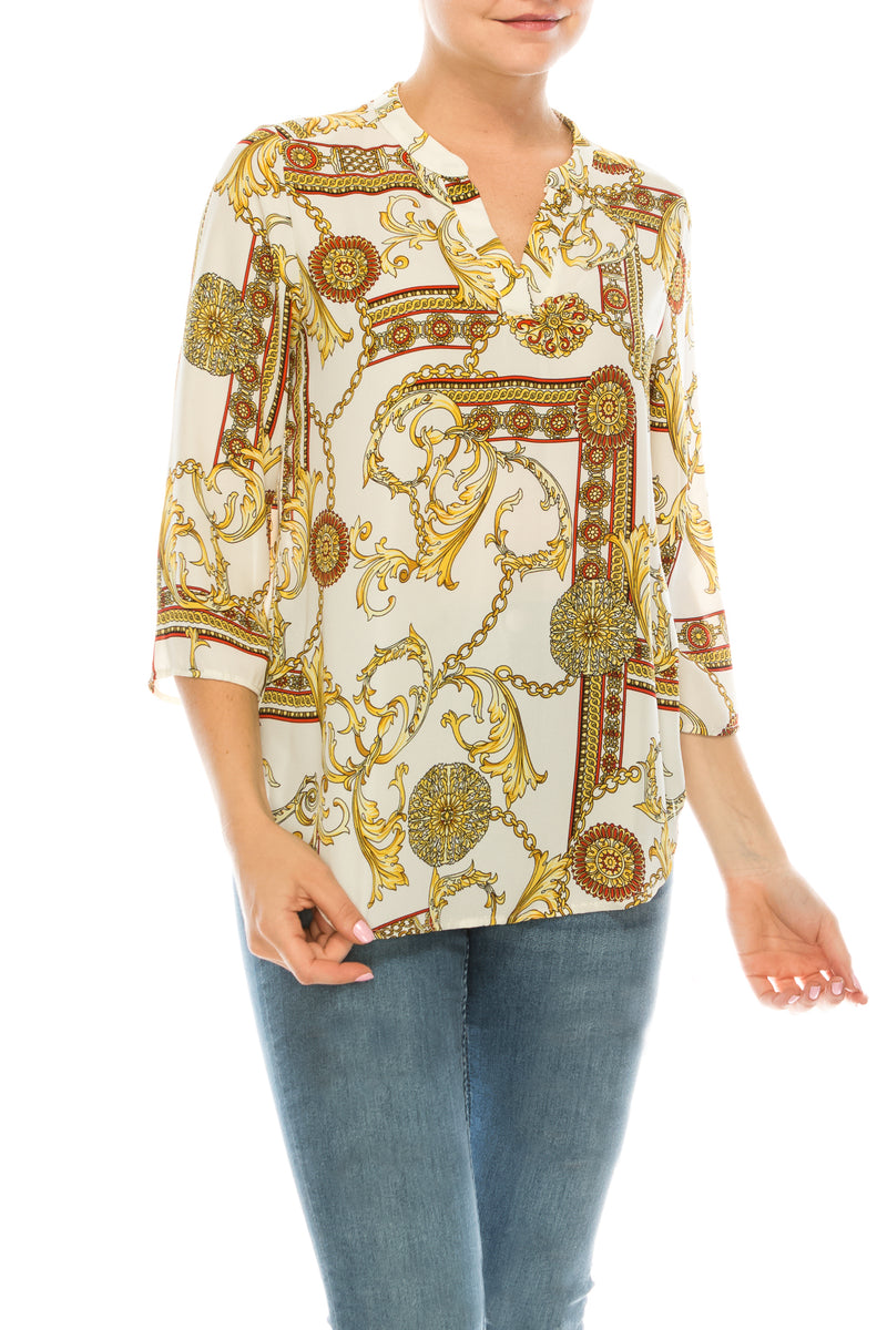Profile Apparel Designer Inspired 3/4 Sleeve Relax Fit Top (Additional Colors)