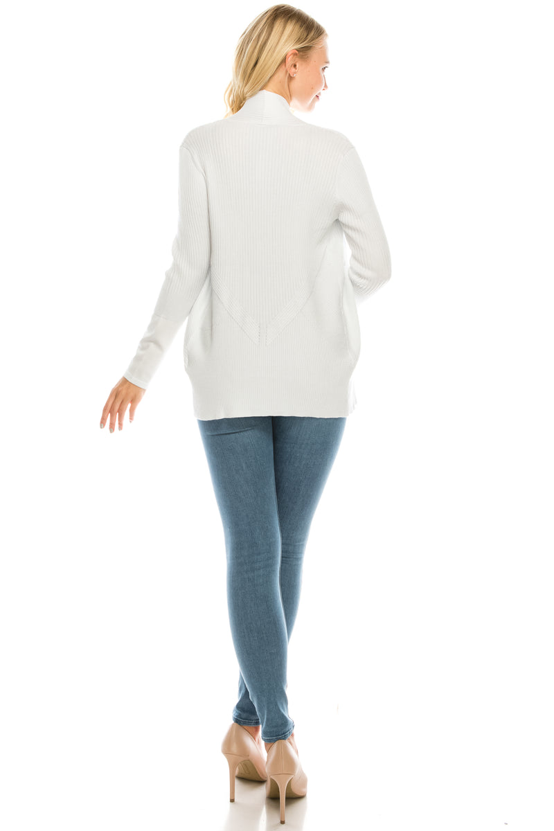 Vila Milano Foldover Collar Ribbed Cardigan (Additional Colors)