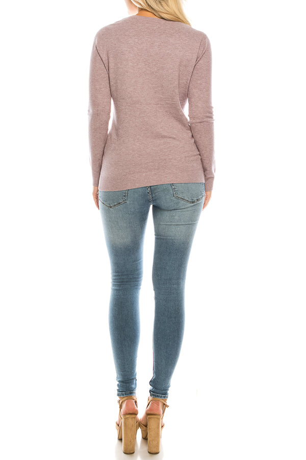 Vila Milano Wool Blend Embellished Neckline Sweater (Additional Colors)