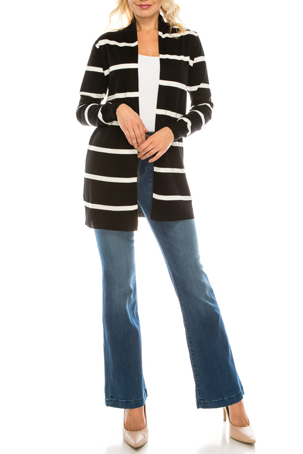 Vila Milano Striped Open Cardigan (Additional Colors)