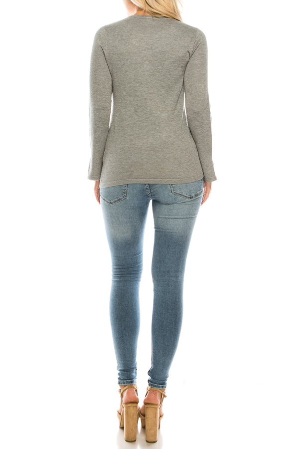 Vila Milano Cotton Blend Sweater with Studded Neckline (Additional Colors)