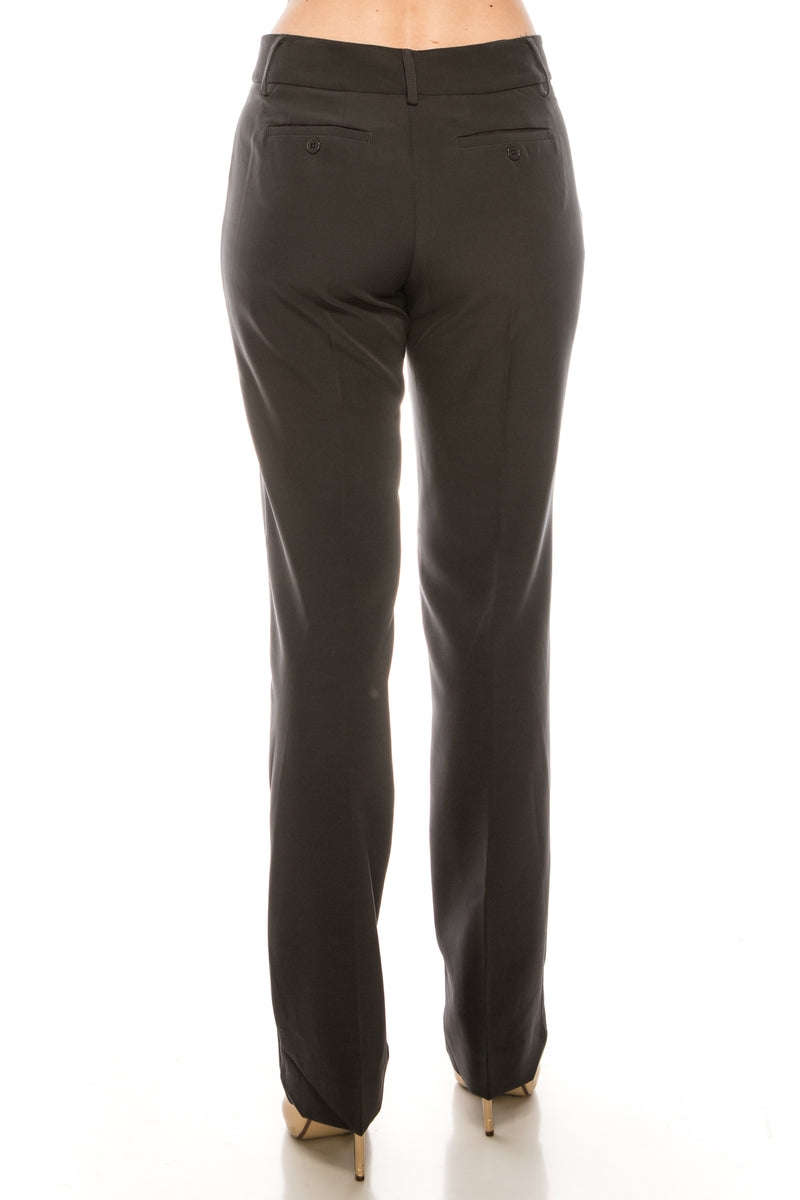 Zac & Rachel Grey Straight Leg Zip Up Pants