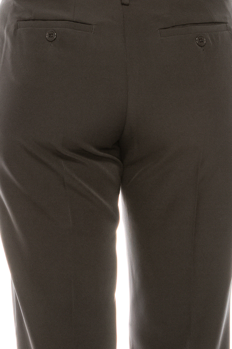 Zac & Rachel Grey Straight Leg Zip Up Pants
